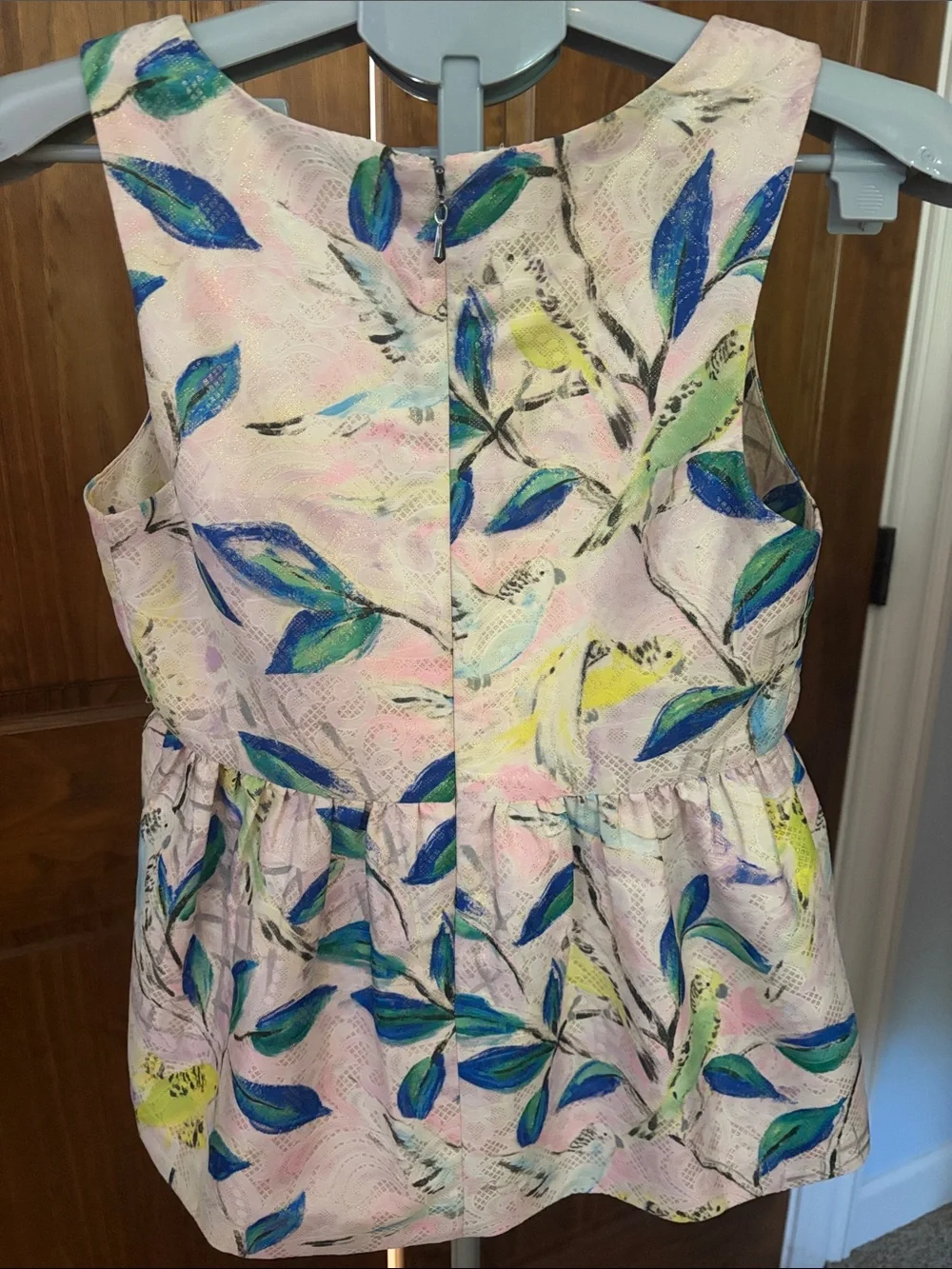 Leifsdottir for Anthropologie Brocade Parakeet Peplum Top - Picture 3 of 3